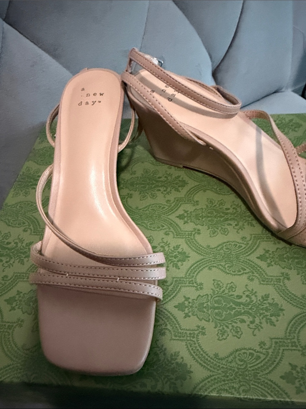 a new day Blush Beige Strappy Wedge Sandals